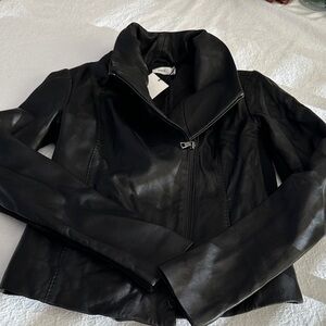Vince Camuto Black Lamb Leather Jacket